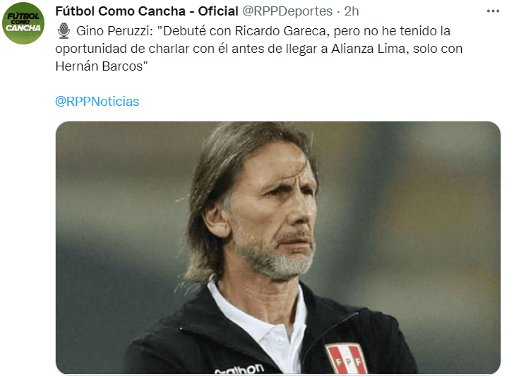 Gino Peruzzi Estoy agradecido con Gareca fue el técnico que me hizo