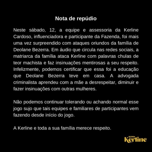 A Fazenda Em Suposto Udio Vazado M E De Deolane Detona Kerline E