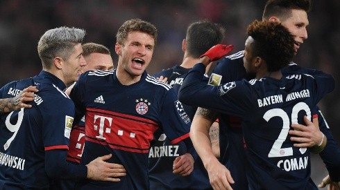 Los jugadores del Bayern Munich celebran el triunfo.