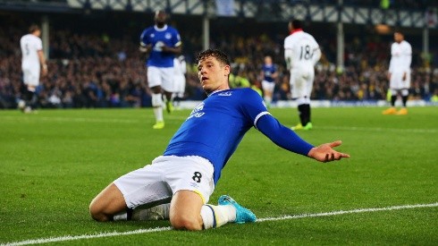 Barkley celebra un gol en Everton.