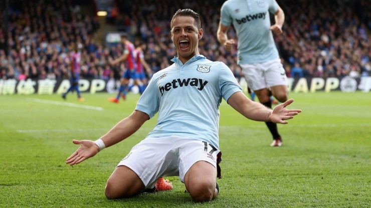 EL GOLEADOR HUMMER. Javier Hernández feliz después de su anotación contra Crystal Palace (Foto: Getty).