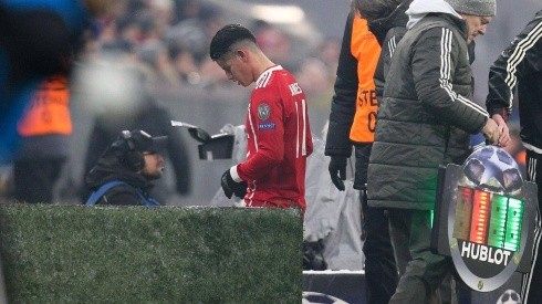James Rodriguez con la piel del Bayern Munich