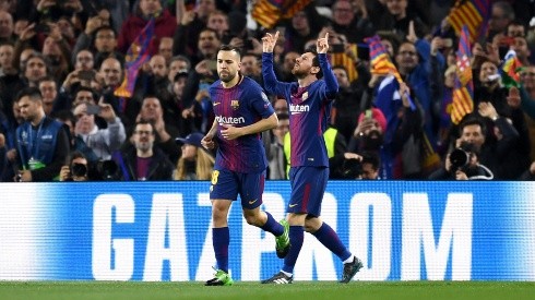 Lionel Messi celebrando su gol.