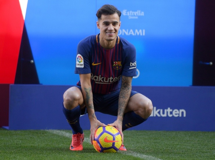 Coutinho en su presentación oficial en el Barcelona