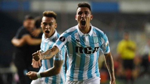 CELEBRA EL DIEZ. Centurión festeja su gol contra Vasco da Gama por la Copa Libertadores.