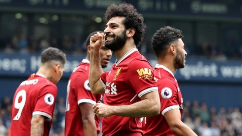 Mohamed Salah jugando con Liverpool.