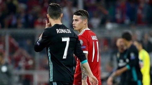 Foto del encuentro entre James Rodríguez y Cristiano Ronaldo.