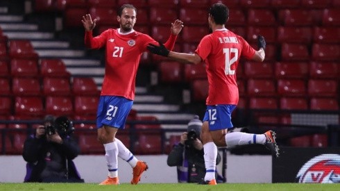 DE FESTEJO. Ureña celebra su gol con la Selección de Costa Rica antes de Rusia 2018 (Foto: Getty).