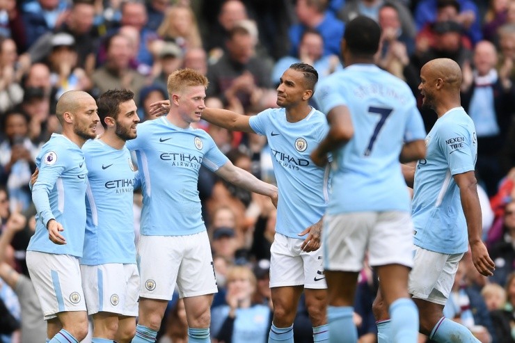 De Bruyne festeja su tanto convertido ante el Swansea City