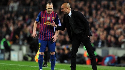 Guardiola e Iniesta en el Barcelona