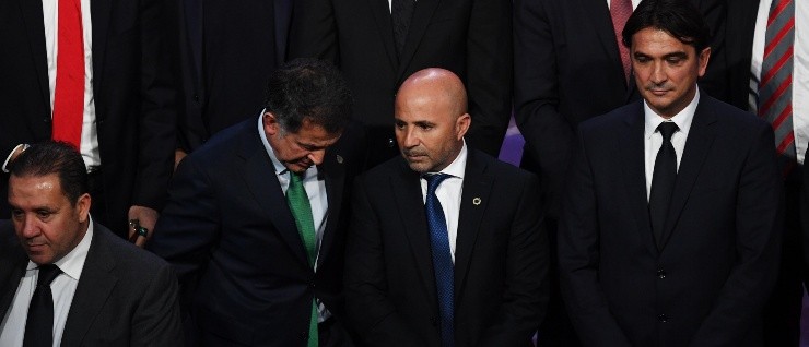 CODO A CODO. Zlatko Dalic junto a Jorge Sampaoli, entrenador de la Selección Argentina (Foto: Getty).
