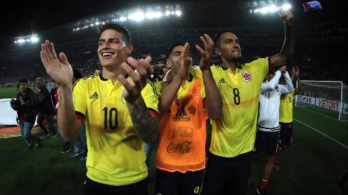 Los jugadores colombianos y unas fotos a pura sonrisa.