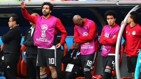 LA CARA LO DICE TODO. La frustración de Salah sobre el final de Egipto contra Uruguay (Foto: Getty).