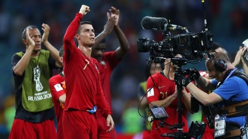 SIUUU. Cristiano Ronaldo marcó un hat-trick para que Portugal le empate a España (Foto: Getty).