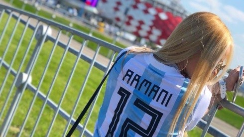 Foto de Daniela Rendon con la camiseta de la Selección Argentina