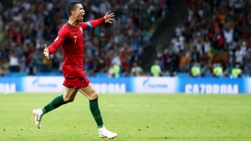Cristiano Ronaldo festeja su tercer gol en el Mundial de Rusia 2018