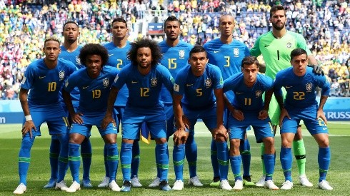 El equipo de Brasil ante Costa Rica
