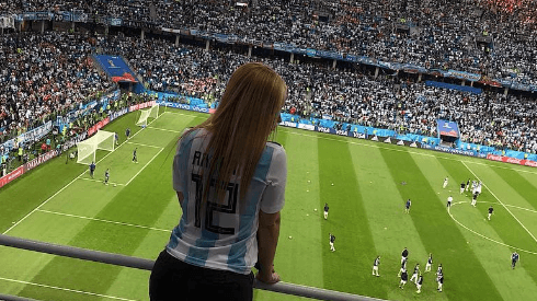 Foto de Daniela Rendon, fanática de la Selección Argentina