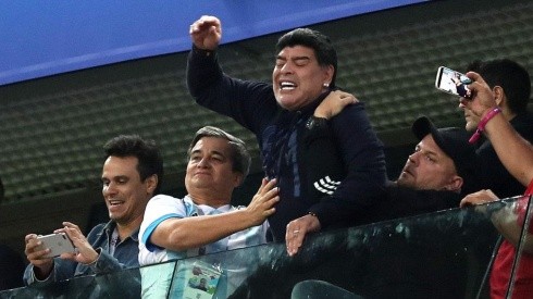 Diego Maradona en el triunfo de Argentina sobre Nigeria.