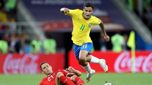 Philippe Coutinho durante la victoria de Brasil ante Serbia.
