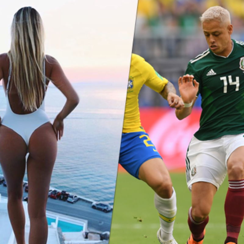 Chicharito, a los besos con una australiana que rompe la tierra