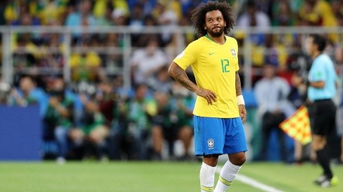 Marcelo se lamenta por su lesión durante el Mundial.