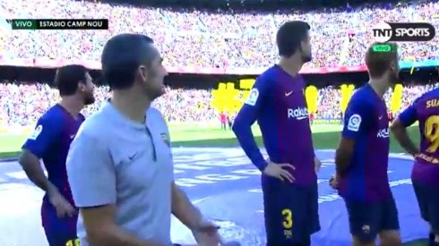 Valverde y Messi iban a hablar ¡pero los interrumpió la hinchada de Boca!