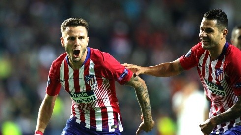 GOLAZO. Saúl se llena la garganta de gol después de anotar el 3-2 del Atlético Madrid (Foto: Getty).
