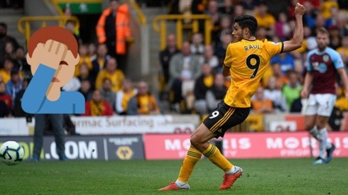 Antes del gol, Jiménez hizo un papelón con Wolverhampton