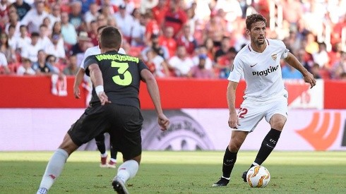 DOMINA EL MUDO. Franco Vázquez marcó un golazo para Sevilla por la Europa League.