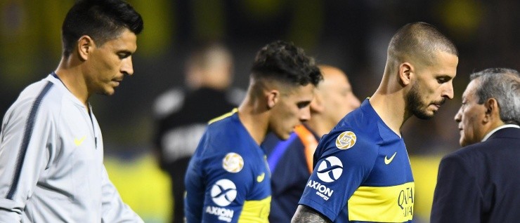 SIN RUMBO. La frustración de Goltz, Pavón y Benedetto(Foto: Getty).