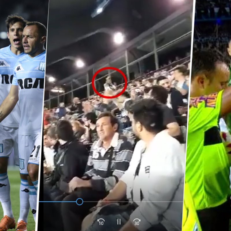 Video: Azzaro se paró en la platea de Racing y empezó a insultar a los periodistas de Boca