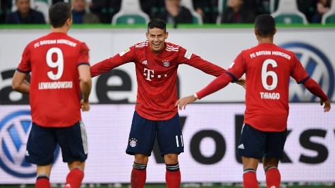 Con un gol de James, el Bayern Munich volvió a la victoria ante el Wolfsburgo