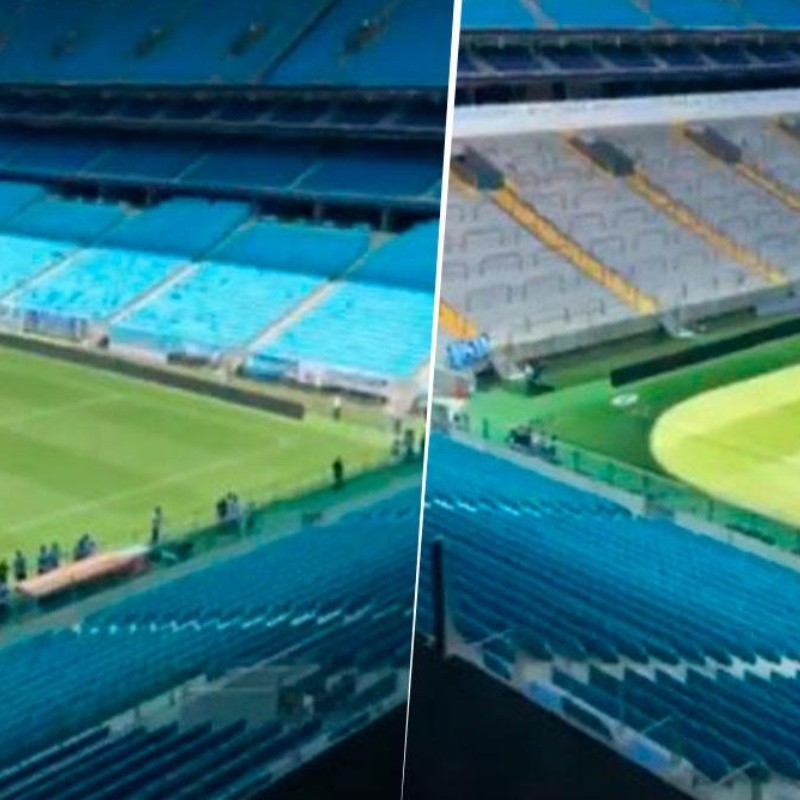 Así está centro del campo de juego de la cancha de Gremio a horas de enfrentar a River