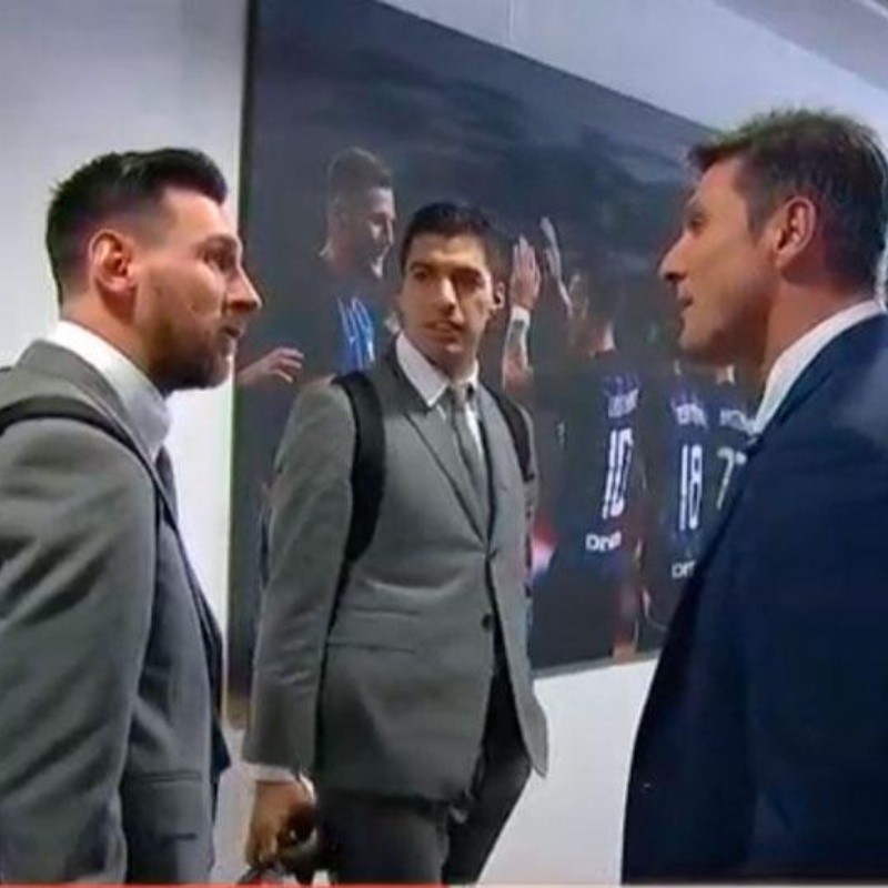 El lindo encuentro entre Messi, Suárez y el 'Pupi' Zanetti en el que hablaron de todo sin ocultarse