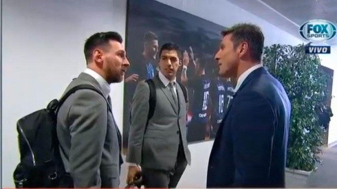 Messi, junto a Suárez y el Pupi.