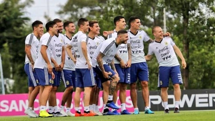 Foto de los jugadores de la Selección Argentina.