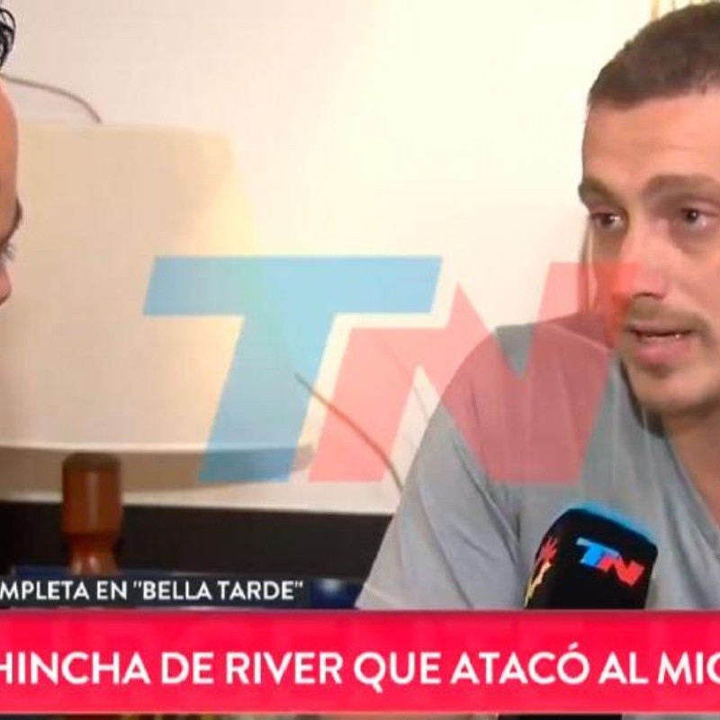 El hincha de River explicó por qué le tiró piedras al micro de Boca