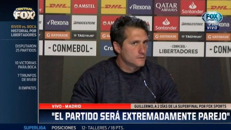 Guillermo, DT de Boca, en conferencia.