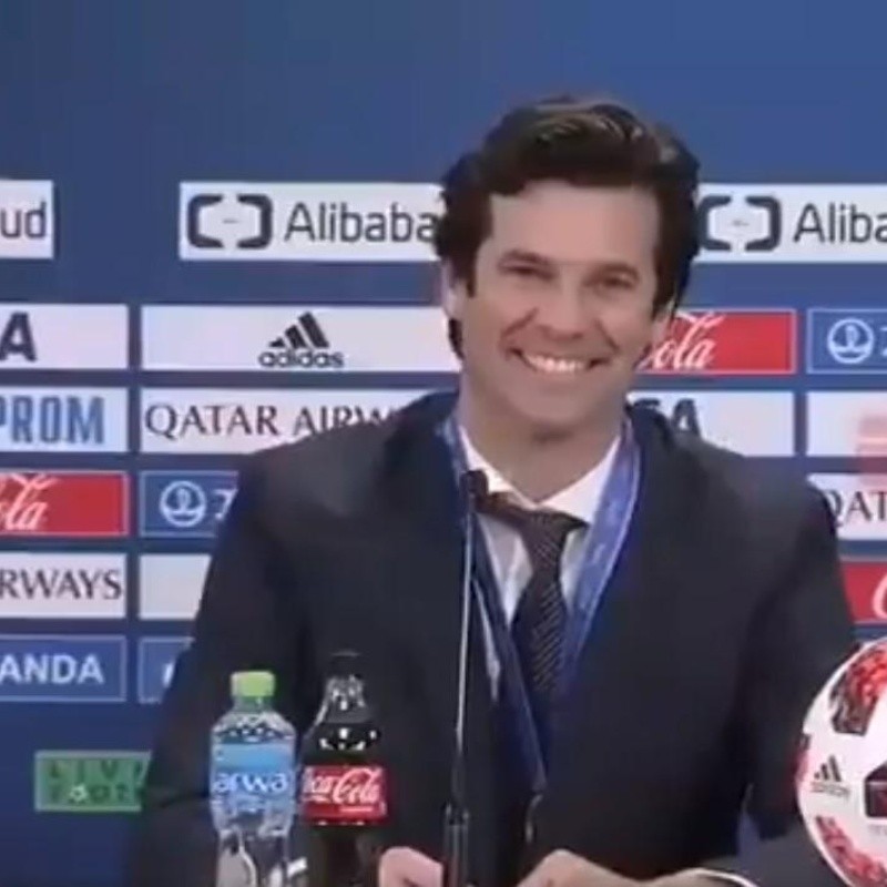 Solari se encontró a un excompañero de River en plena conferencia