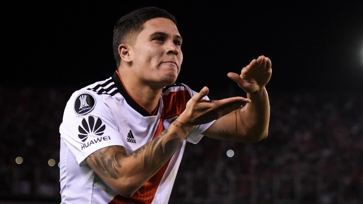 Juan Fernando Quintero festejando en River.