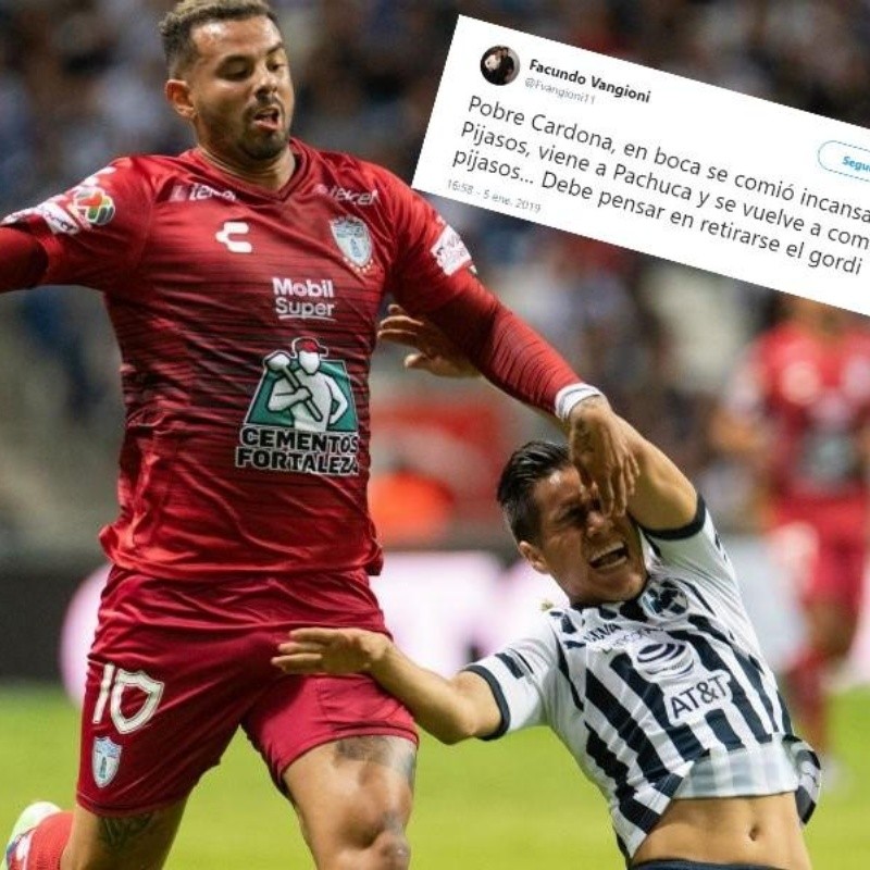 El hermano de Vangioni liquidó a Cardona en Twitter