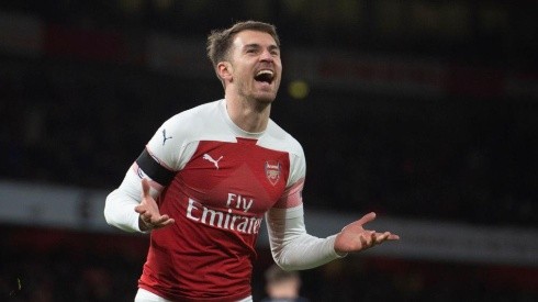 Ramsey celebrando su último gol con el Arsenal.