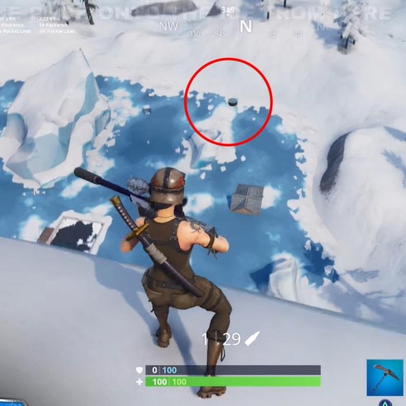 Desliza más de 150m un disco de hielo de un solo lanzamiento en Fortnite