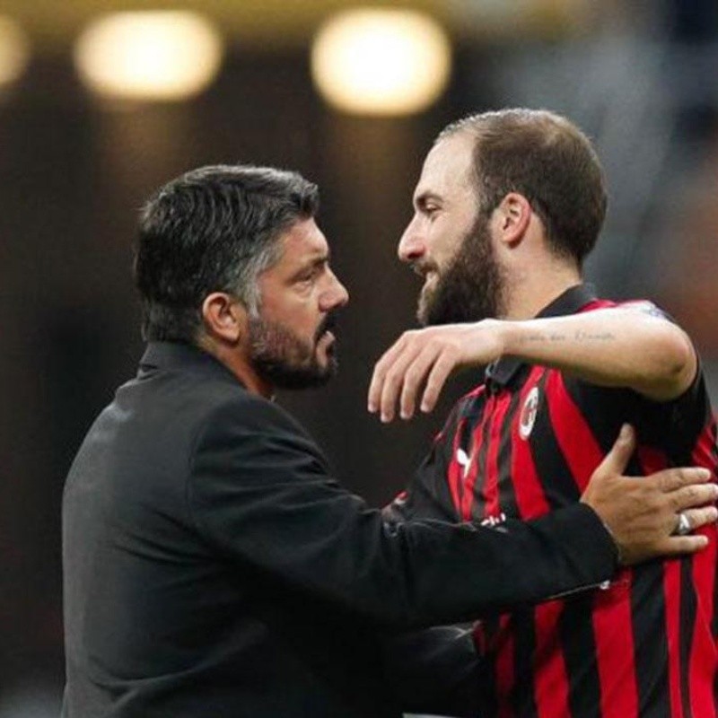 Está decidido: Gattuso habló del futuro de Higuaín y encendió las alarmas