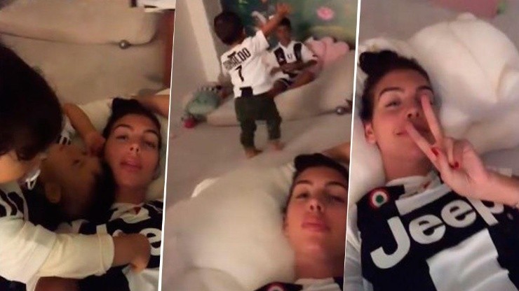 Orgullo por papá: Georgina mostró como la familia Ronaldo alienta a la Juventus