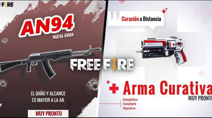 free fire presenta sus nuevas armas la an94 y un arma curativa - nuevas armas de fortnite 2019
