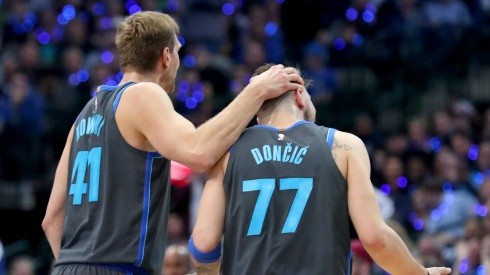 Luka Doncic y Dirk Nowitzki trolean a sus seguidores antes del Juego de Estrellas