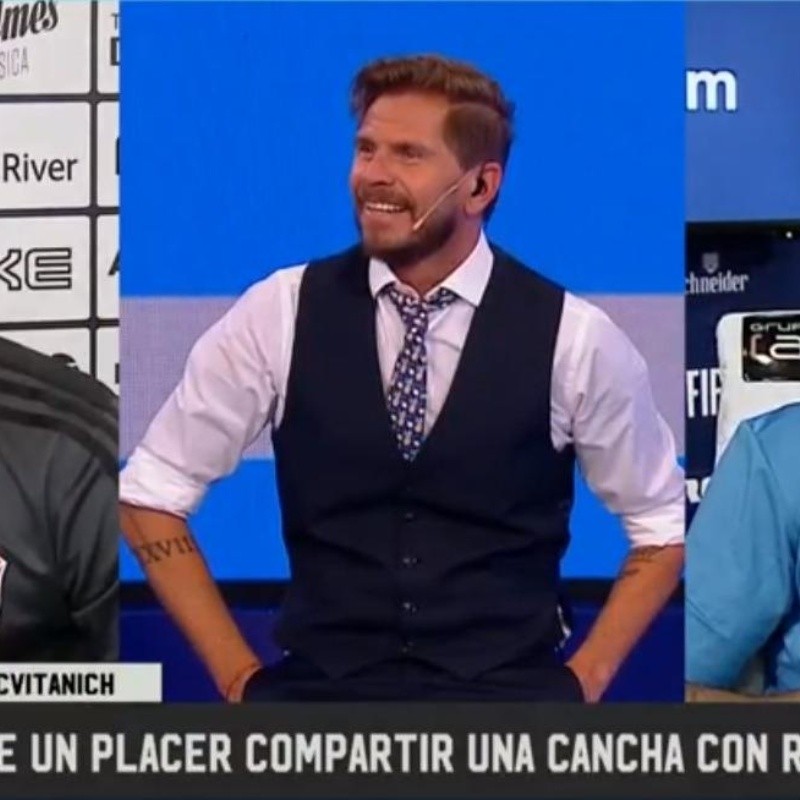 Vignolo cruzó al aire a Cvitanich con Quintero y el de Racing hizo reír a todos: "Aflojá un poco"