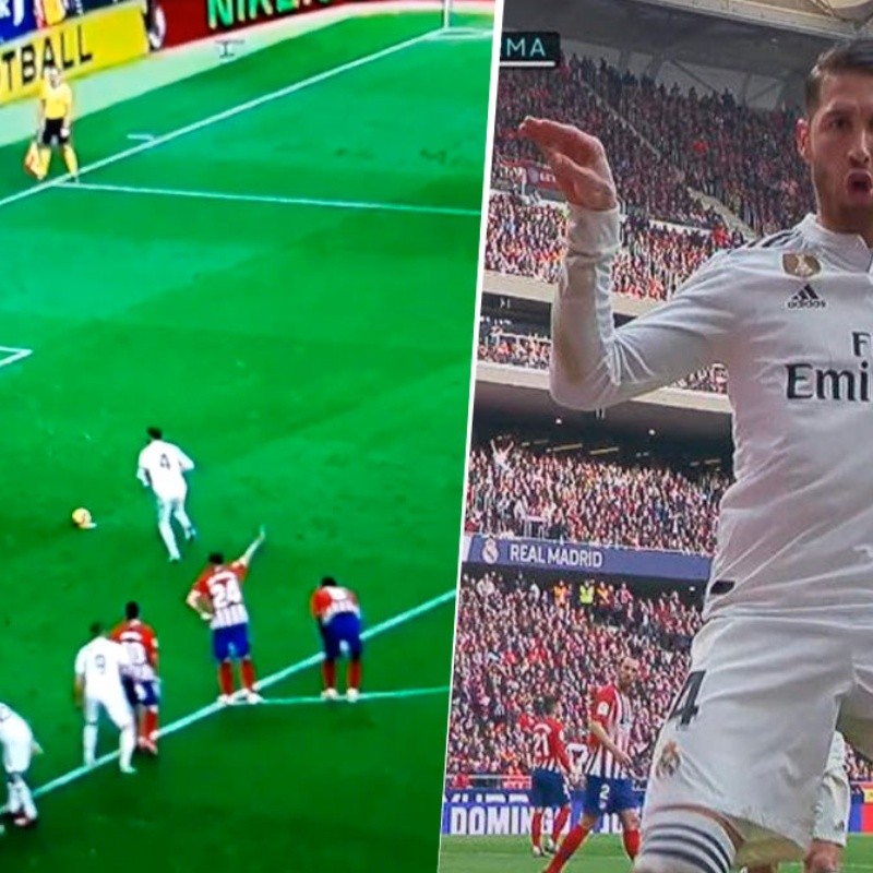 Sergio Ramos marcó de penal y festejó con el baile más raro de todos